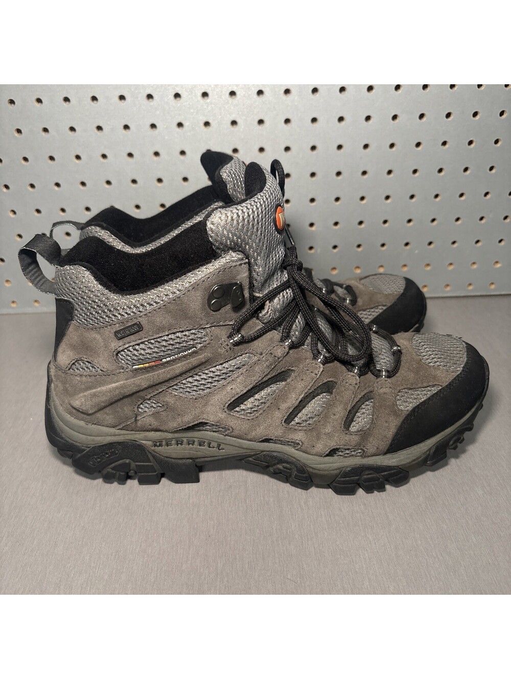 Merrell Moab Mid Continuum Hiking Boots Mens Sz 10.5 Beluga Gray Grey Vibram